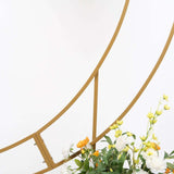 7.5ft Gold Metal Half Crescent Moon Wedding Arbor Frame, Curved Design Arch Flower Balloon Stand