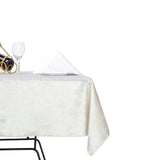 54"x54" Ivory Premium Velvet Square Tablecloth, Reusable Linen