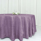 120inch Violet Amethyst Accordion Crinkle Taffeta Round Tablecloth