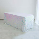 90x132inch Iridescent Blue Big Payette Sequin Rectangle Tablecloth