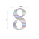 4 Pack - 5" Iridescent Large 0-9 Number Stickers Banner, Custom Milestone Age And Date Stick On Numbers - 8