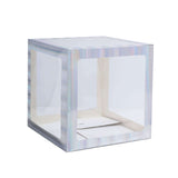 2pcs Transparent DIY Balloon Boxes, Baby Shower Party Decoration Boxes Iridescent Edges