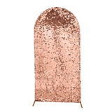 6ft Sparkly Rose Gold Double Sided Big Payette Sequin Chiara Backdrop Stand Cover For Fitted Round