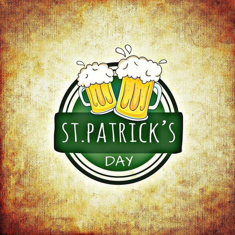 St. Patrick's Day logo with two beer mugs
