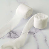 6yd Ivory Silk-Like Chiffon Linen Ribbon Roll For Bouquets, Wedding Invitations Gift Wrapping