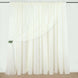 10ft Ivory Dual Layered Sheer Chiffon Polyester Backdrop Curtain With Rod Pockets
