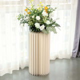 32inch Ivory Cylinder Display Column Stand, Pillar Pedestal Stand With Top Plate