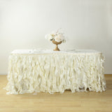 17FT Ivory Curly Willow Taffeta Table Skirt