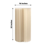 32inch Ivory Cylinder Display Column Stand, Pillar Pedestal Stand With Top Plate