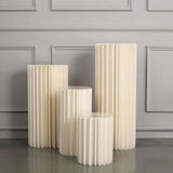 32inch Ivory Cylinder Display Column Stand, Pillar Pedestal Stand With Top Plate