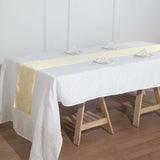 12x108 Ivory Linen Table Runner, Slubby Textured Wrinkle Resistant Table Runner