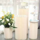 32inch Ivory Cylinder Display Column Stand, Pillar Pedestal Stand With Top Plate