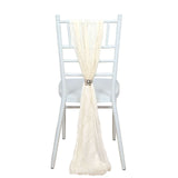 5 Pack | Cream Gauze Cheesecloth Boho Chair Sashes - 16inch x 88inch