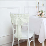 5 Pack | Ivory Gauze Cheesecloth Boho Chair Sashes 