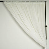 Ivory Fire Retardant Sheer Organza Premium Curtain Panel Backdrops With Rod Pockets - 10ftx10ft