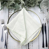 5 Pack | Ivory Accordion Crinkle Taffeta Dinner Napkins | 20x20Inch#whtbkgd