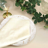 5 Pack | Ivory Premium Sheen Finish Velvet Cloth Dinner Napkins