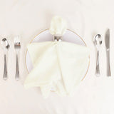 5 Pack Ivory Cotton Blend Cloth Napkins, Washable Reusable Table Dinner Napkins