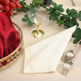 5 Pack | Ivory Premium Sheen Finish Velvet Cloth Dinner Napkins