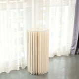 32inch Ivory Cylinder Display Column Stand, Pillar Pedestal Stand With Top Plate