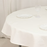 Ivory Cotton Blend Round Tablecloth - 70"