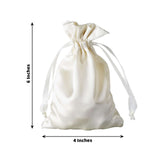 12 Pack | 4x6inch Ivory Satin Drawstring Wedding Party Favor Gift Bags