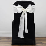 5 PCS | 6x108inch Ivory Polyester Chair Sash