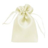 Ivory satin drawstring bag for jewelry or gift wrapping #whtbkgd