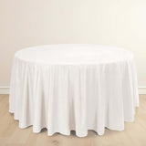 120inch Ivory Premium Scuba Round Tablecloth, Wrinkle Free Polyester Seamless Tablecloth