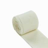 6yd Ivory Silk-Like Chiffon Linen Ribbon Roll For Bouquets, Wedding Invitations Gift Wrapping