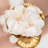 400 Pack | Shiny Ivory Life-Like Flower Petals, Silk Rose Petal Round Table Confetti