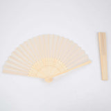 5 Pack Ivory Asian Silk Folding Fans Party Favors, Oriental Folding Fan Favors