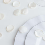 400 Pack | Shiny Ivory Life-Like Flower Petals, Silk Rose Petal Round Table Confetti