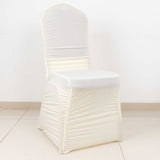 Ivory Rouge Stretch Spandex Fitted Banquet Slip On Chair Cover