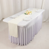 Ivory Premium Scuba Polyester Table Runner, Wrinkle Free Table Linen