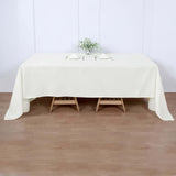 60"x126" Ivory Polyester Rectangular Tablecloth