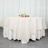 90"x90" Ivory Premium Polyester Square Table Overlay - 220GSM