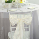 5 Pack | 6inchesx106inches Accordion Crinkle Taffeta Chair Sashes - Ivory