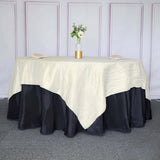 90inch x 90inch Accordion Crinkle Taffeta Table Overlay - Ivory