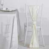 5 Pack | 6inchesx106inches Accordion Crinkle Taffeta Chair Sashes - Ivory