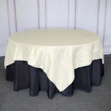 90inch x 90inch Accordion Crinkle Taffeta Table Overlay - Ivory