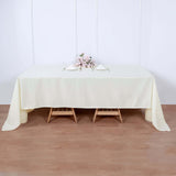 60"x126" Ivory Polyester Rectangular Tablecloth