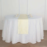 12x108 Ivory Linen Table Runner, Slubby Textured Wrinkle Resistant Table Runner