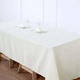 60"x126" Ivory Polyester Rectangular Tablecloth