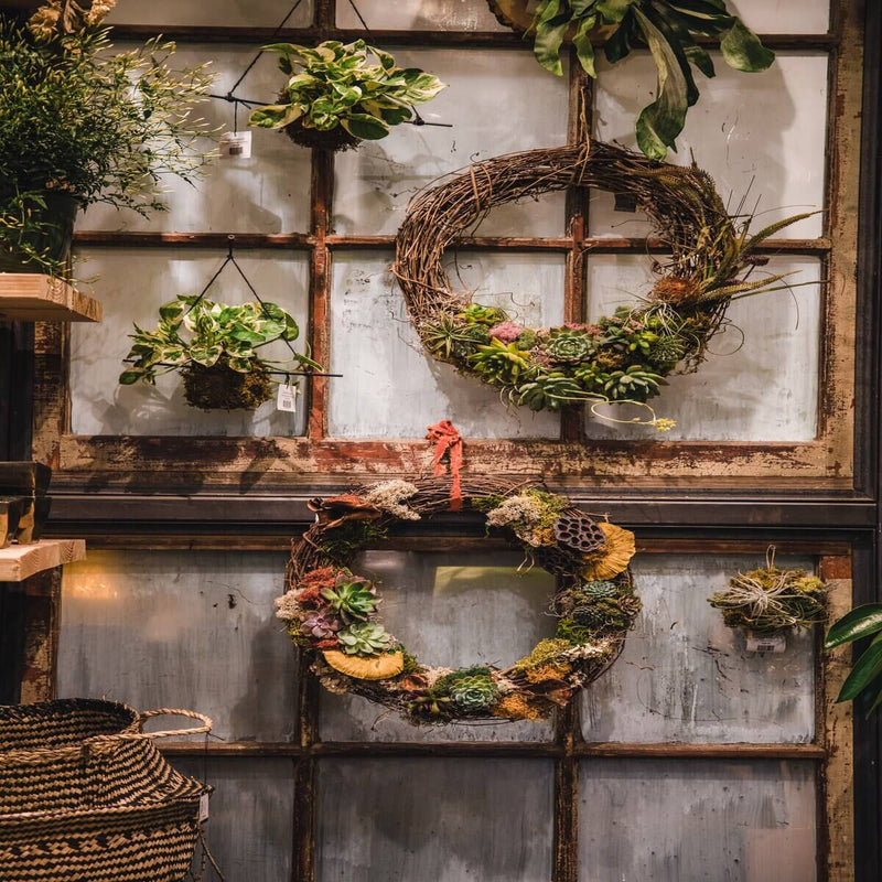 Autumn sign surrounded by dried leaves