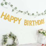 Gold Glittered Happy Birthday Paper Hanging Garland Banner Party Decor