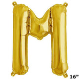 16" Shiny Metallic Gold Mylar Foil Alphabet Letter & Number Balloons