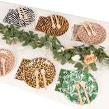 60 Pcs Animal Safari Print Disposable Dinnerware Set, Jungle Theme