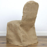 Natural 100% Jute Burlap Banquet Chair Cover, Reusable Rustic Chair Covers