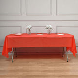 5 Pack Red Rectangle Plastic Table Covers, PVC Waterproof Disposable Tablecloths